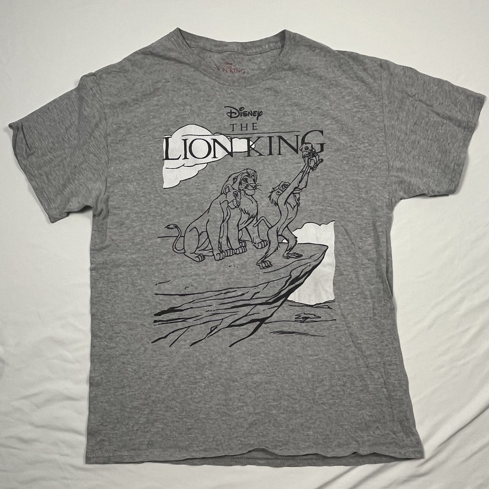 Disney The Lion King Unisex T-Shirt Size Medium Cotton Blend Gray 90's Movie Tee